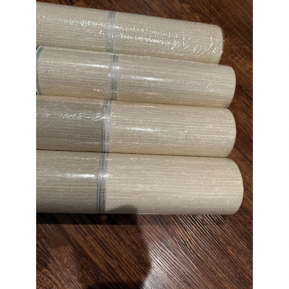 Allen Roth Linen Stripe Textured Wallpaper Roll 56 Sq‎ Ft 4 Rolls 11 yd x 20.5in - Picture 4 of 8